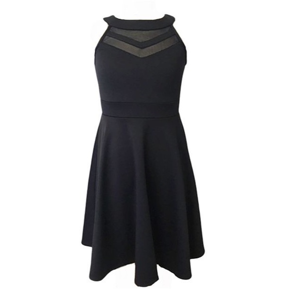 Emerald Sundae Double V Mesh Skater Dress - Picture 1 of 8